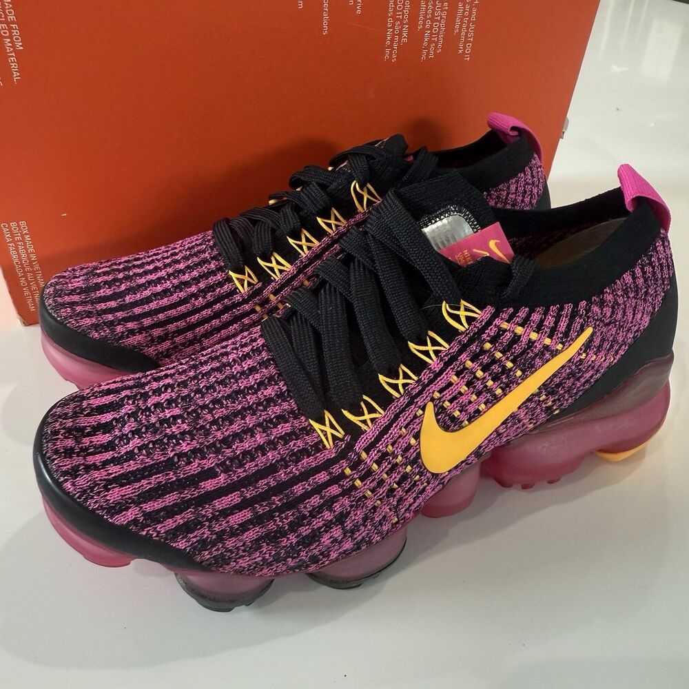 Nike Air Vapormax Flyknit 3 Laser Fuschia Orange AJ6910-600 Women's Size 6